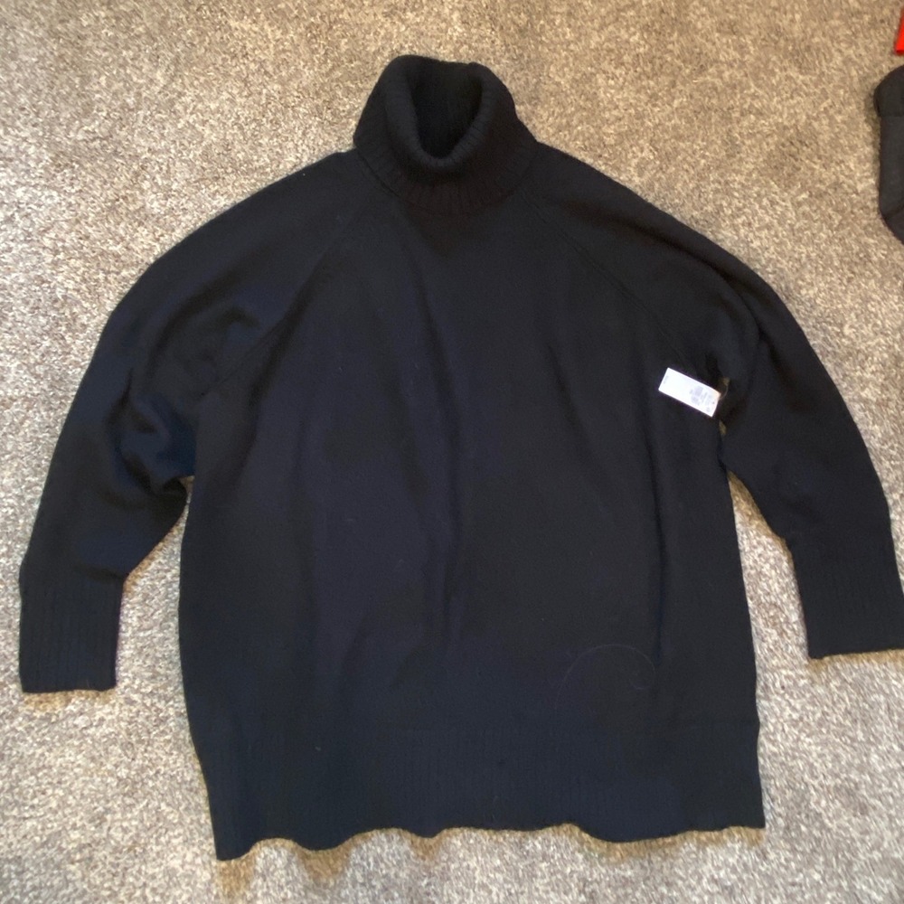 NWT Old Navy SoSoft Womens XXL Black Turtleneck Sweater L/S Recycled Knit